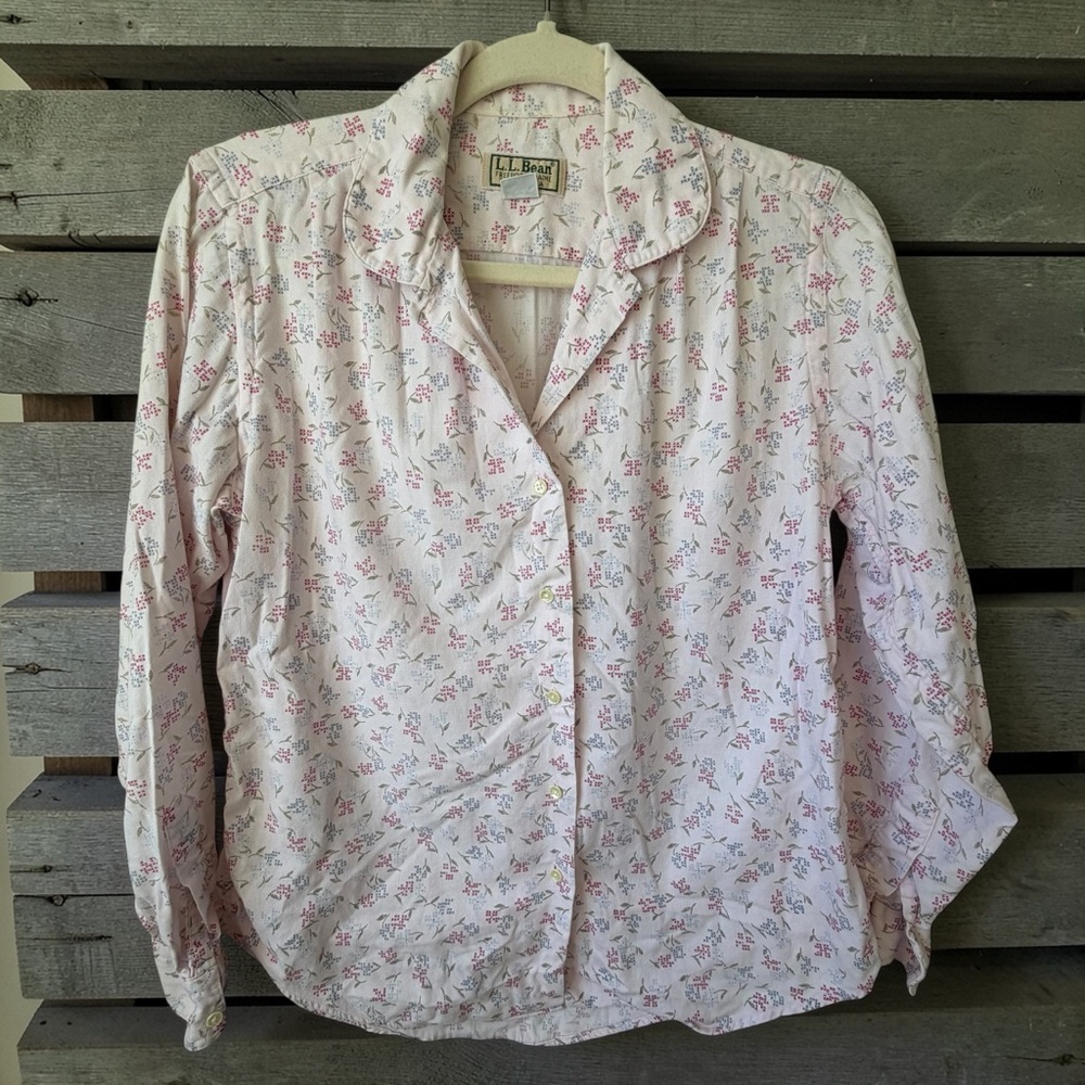 Vintage L.L.Bean Women’s Floral Button Down Shirt Size10 Made in USA Cottagecore